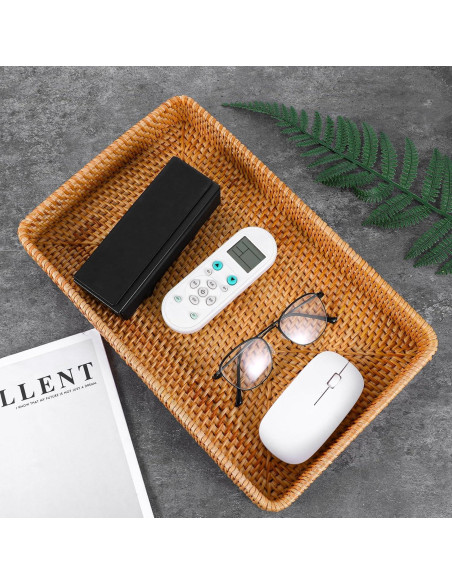 Cesta de Almacenamiento de Mimbre SynHHergyx 37x23x5 cm