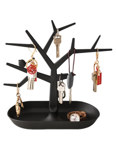 Soporte para llaves y joyas OULIGET en forma de árbol negro
