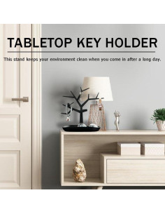 Soporte para llaves y joyas OULIGET en forma de árbol negro 2