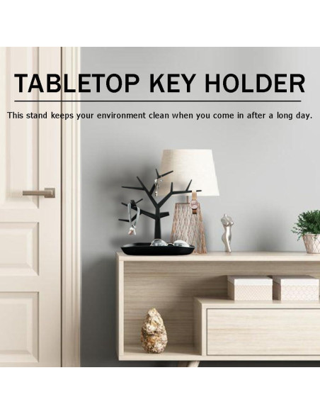 Soporte para llaves y joyas OULIGET en forma de árbol negro