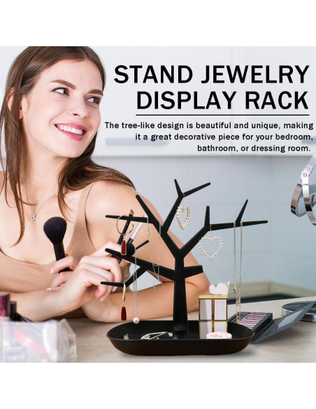 Soporte para llaves y joyas OULIGET en forma de árbol negro