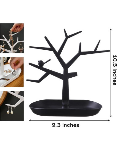 Soporte para llaves y joyas OULIGET en forma de árbol negro