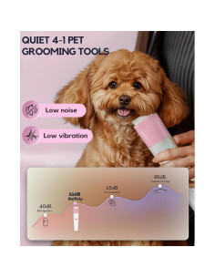 Kit Cortapelos Inalámbrico Roiffcly 4 en 1 para Perros Rosa 2