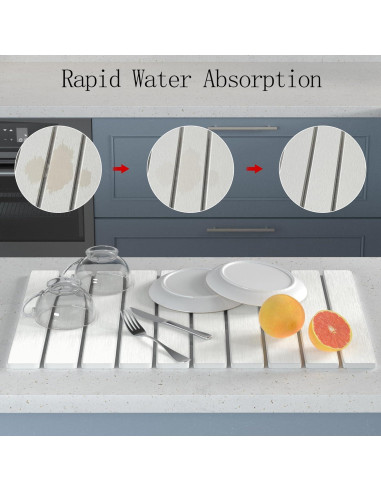 Alfombrilla de Secado de Piedra Diatomita YEECOPON 60x39cm