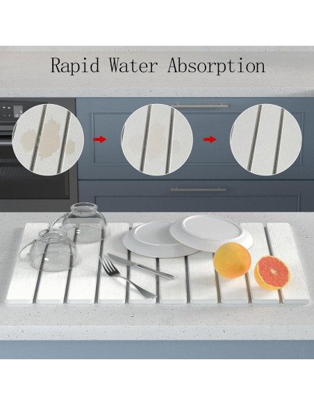 Alfombrilla de Secado de Piedra Diatomita YEECOPON 60x39cm