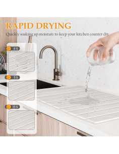 Alfombrilla de Secado Rápido QUEENLINK 61x41cm Diatomita 2