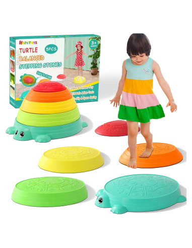 HAPATOYS Tabla de Equilibrio y 5 Piedras de Paso Antideslizantes