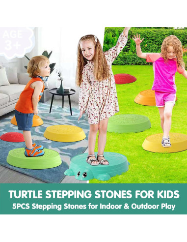 HAPATOYS Tabla de Equilibrio y 5 Piedras de Paso Antideslizantes