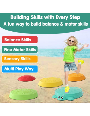 HAPATOYS Tabla de Equilibrio y 5 Piedras de Paso Antideslizantes