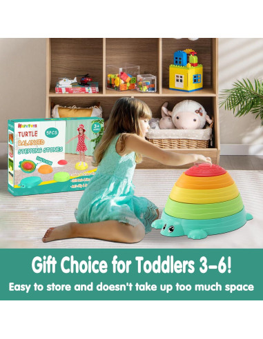 HAPATOYS Tabla de Equilibrio y 5 Piedras de Paso Antideslizantes