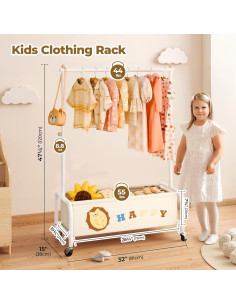 Perchero Infantil GRANNY SAYS con Canasta Beige 81x38x120 cm 2