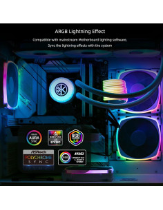 Enfriador Líquido CPU KINGCOOL Aqua Freeze 240mm ARGB Negro 2