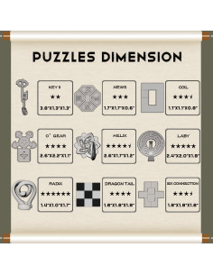 Conjunto de Puzzles Mecánicos de Metal y Madera - 9 PZS 2