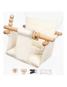 Columpio para Bebés Tislly Crema con Cinturón de Seguridad