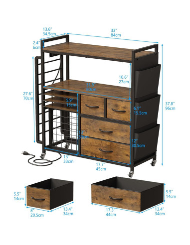 Carro Organizador de Almacenamiento VENNQD para Cricut 84x34cm