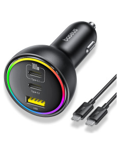 Cargador de Coche Baseus USB C 152.5W Carga Rápida 3 Puertos