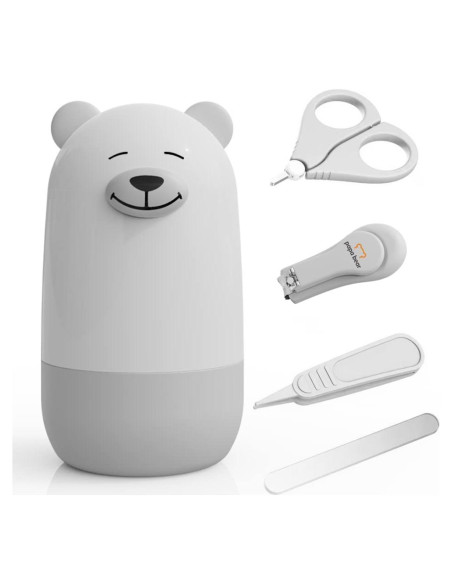 Juego de Cortauñas para Bebés Oso Blanco - Kit Manicura 4 en 1