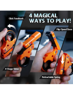 Juguete Fidget Gun Dilabnba EDC Gyro 6x6cm Negro/Naranja 2