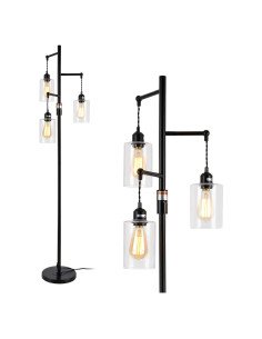 Lámpara de Pie Industrial Airposta 3 Cabezas Regulable 40W