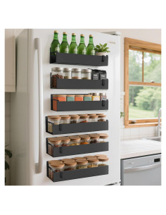 Organizador de Especias Magnético ITHWIU 6 Paquetes Negro