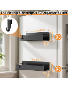 Organizador de Especias Magnético ITHWIU 6 Paquetes Negro 2