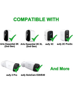 Cargador Solar JJMASEE para Cámaras Arlo y EufyCam 1 Pack 2