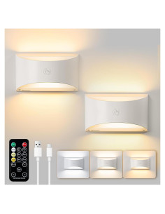 Juego de Apliques de Pared Brightown 2 Pack Recargables Blancos