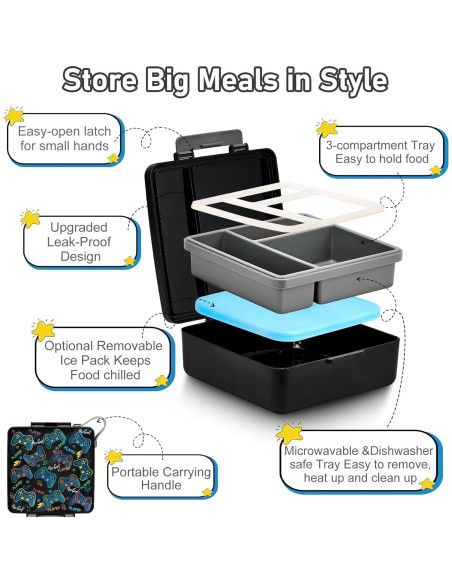 Caja de Almuerzo Bento Howeemo con Termo y Bolsa Aislada