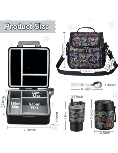 Caja de Almuerzo Bento Howeemo con Termo y Bolsa Aislada