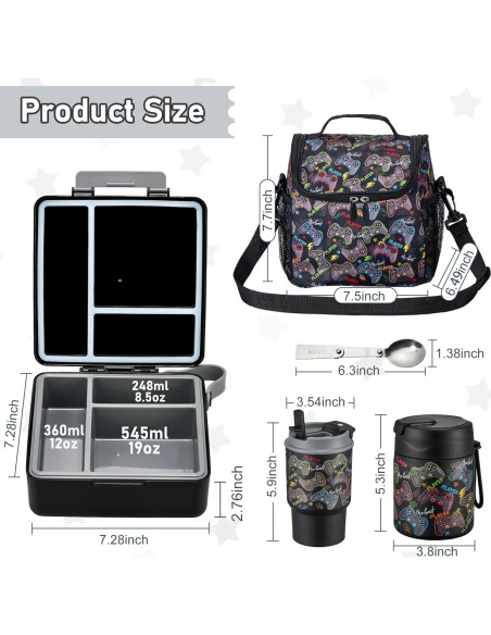 Caja de Almuerzo Bento Howeemo con Termo y Bolsa Aislada