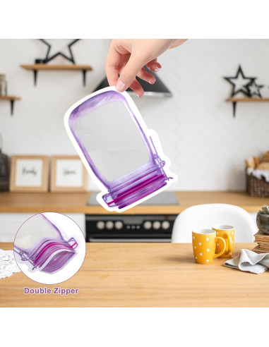 Bolsas Reutilizables BEIDYLL 40 Pcs con Cierre Hermético 368.5 g