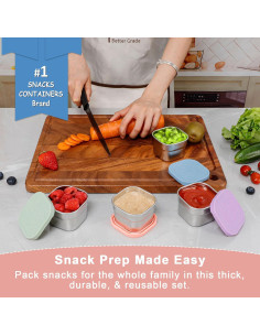 Caperci Contenedores de Acero Inoxidable 4 Pack 133g con Tapas 2