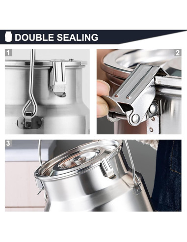 Lata de Leche Acero Inoxidable 304 con Grifo 5 Litros