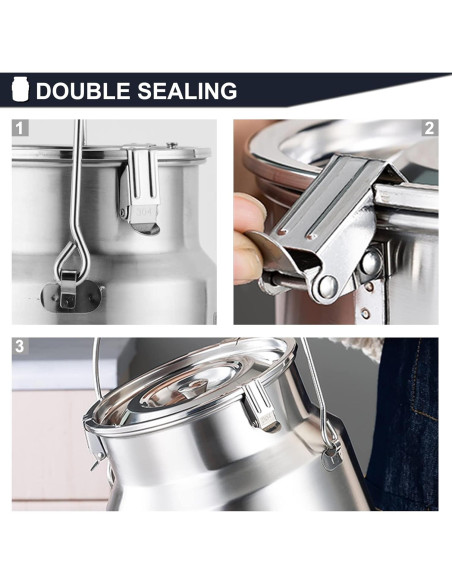 Lata de Leche Acero Inoxidable 304 con Grifo 5 Litros