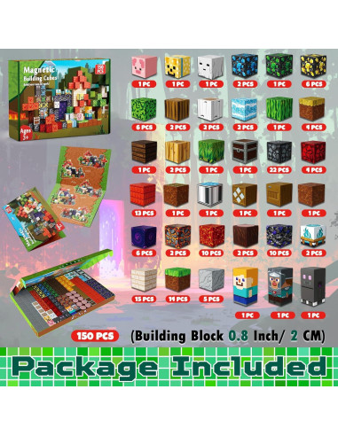 150 Bloques Magnéticos Magneverse para Niños 3 a 12 Años