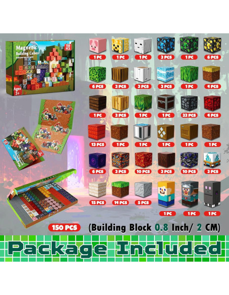 150 Bloques Magnéticos Magneverse para Niños 3 a 12 Años