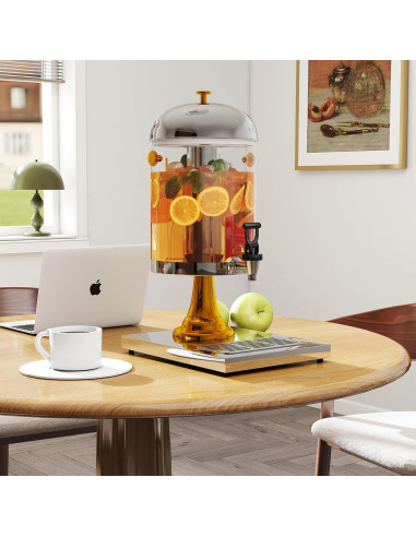 Dispensador de Bebidas 7.57L Foriy con Grifo y Bandeja de Goteo