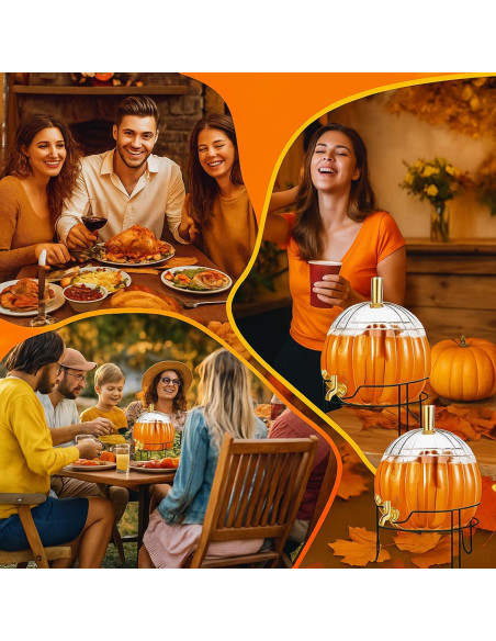 Dispensador de Bebidas Romooa Calabaza 4.92L con Soporte Metal