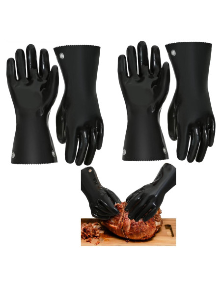 Guantes de BBQ Aislados Neopreno 2 Piezas Resistentes al Calor