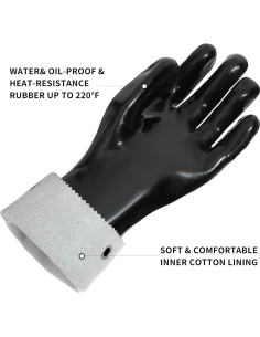 Guantes de BBQ Aislados Neopreno 2 Piezas Resistentes al Calor 2