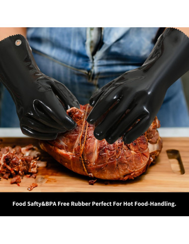 Guantes de BBQ Aislados Neopreno 2 Piezas Resistentes al Calor