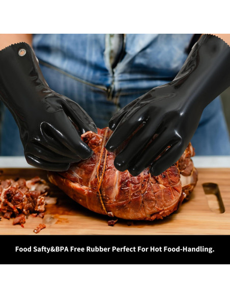 Guantes de BBQ Aislados Neopreno 2 Piezas Resistentes al Calor