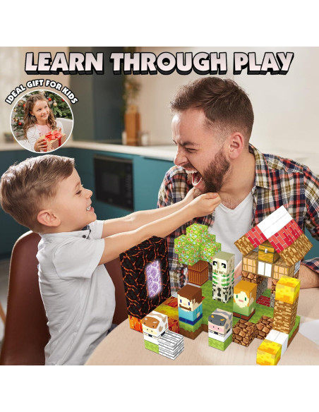 Juego de Bloques Magnéticos AIDYVOI 100 PCS para Niños 3+ Juego de Bloques Magnéticos AIDYVOI 100 PCS para Niños 3+