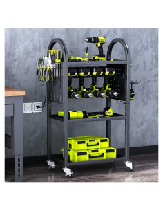 Carro de Herramientas Rodante KAFAHOM 4 Niveles Soporte 8-12 Taladros