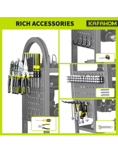 Carro de Herramientas Rodante KAFAHOM 4 Niveles Soporte 8-12 Taladros 2