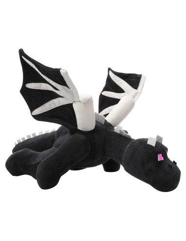 Dragón Negro de Peluche 60 cm Adumtil - Juguete Almohada