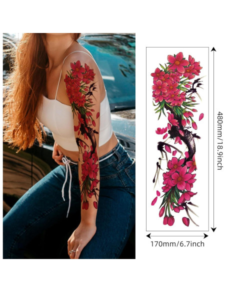 8 Hojas Tatuajes Temporales Impermeables VERKSTAD para Brazo