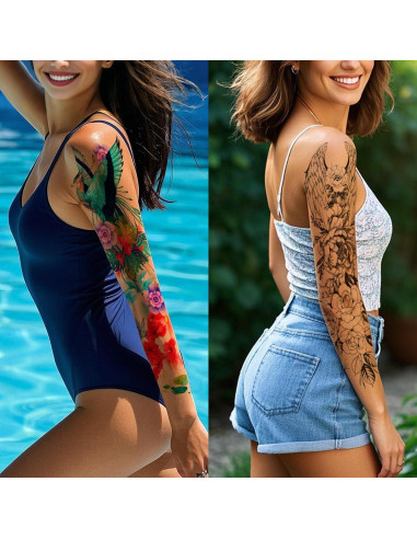 8 Hojas Tatuajes Temporales Impermeables VERKSTAD para Brazo