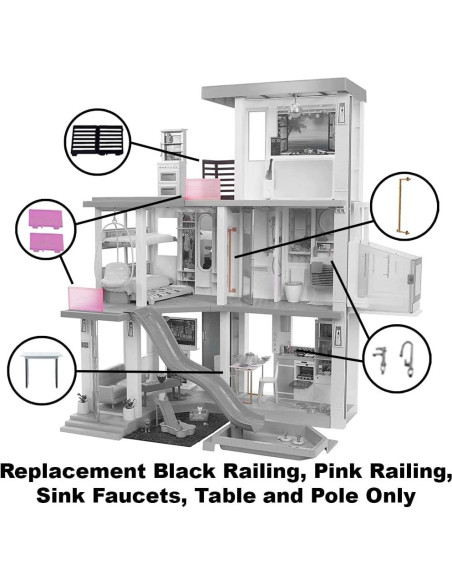 Repuestos Casa de Muñecas Barbie GRG93 - Barandilla y Mesa