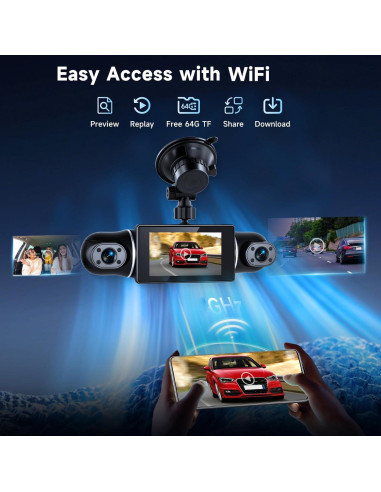Cámara Dash 4 Canales METEESER 2K 2560x1440P WiFi GPS